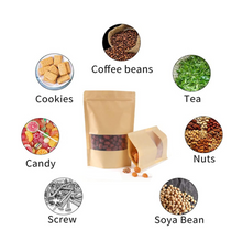 Lade das Bild in den Galerie-Viewer, Wiederverschließbare Kraftpapiertüten mit Fenster | ab 30 Stück