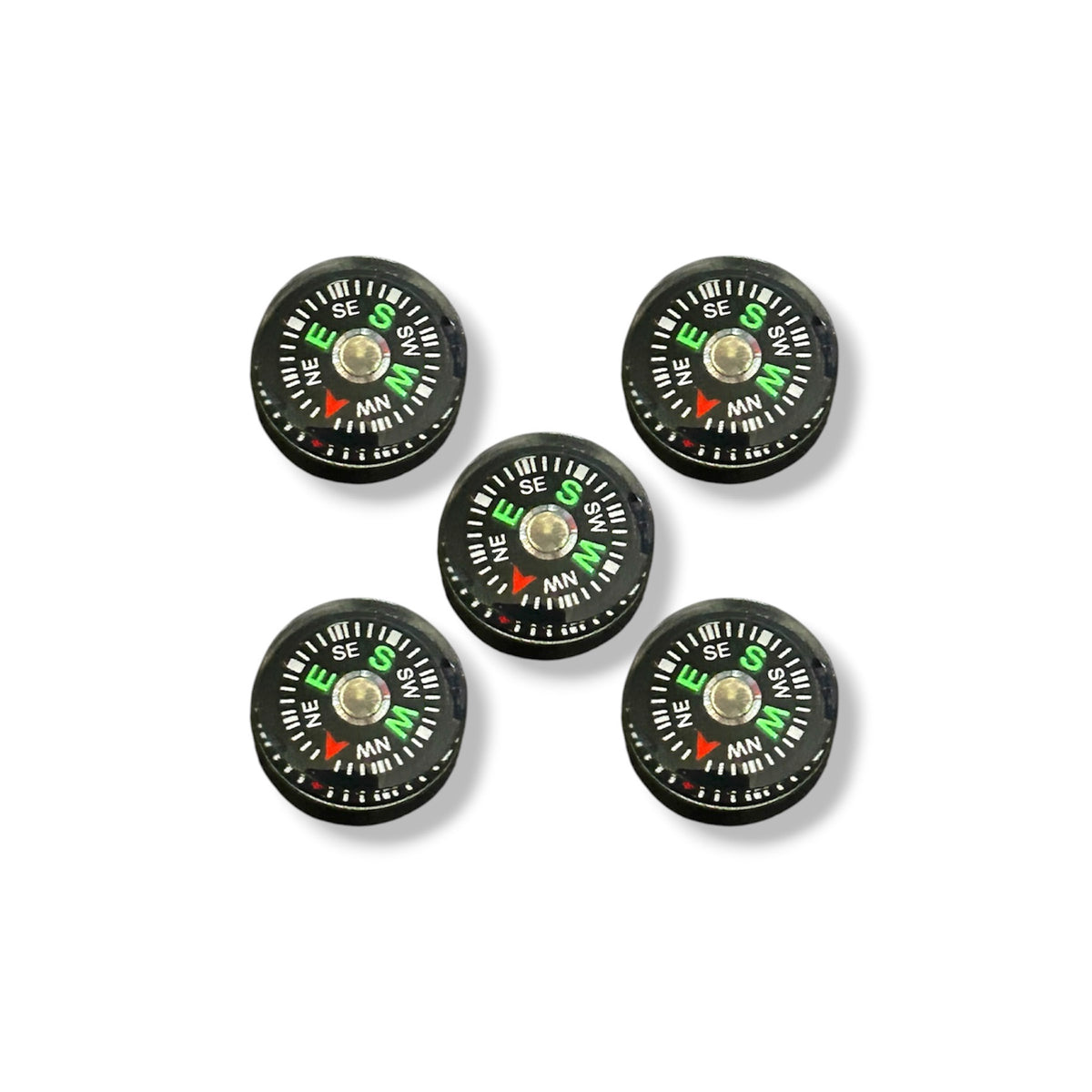 Mini Kompass – Button Kompass 12mm - 5 Stück