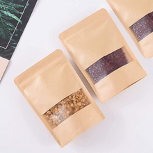 Lade das Bild in den Galerie-Viewer, Wiederverschließbare Kraftpapiertüten mit Fenster | ab 30 Stück