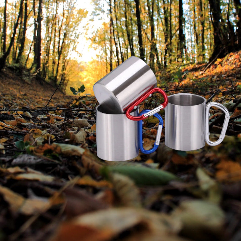 Edelstahltasse mit Karabinergriff