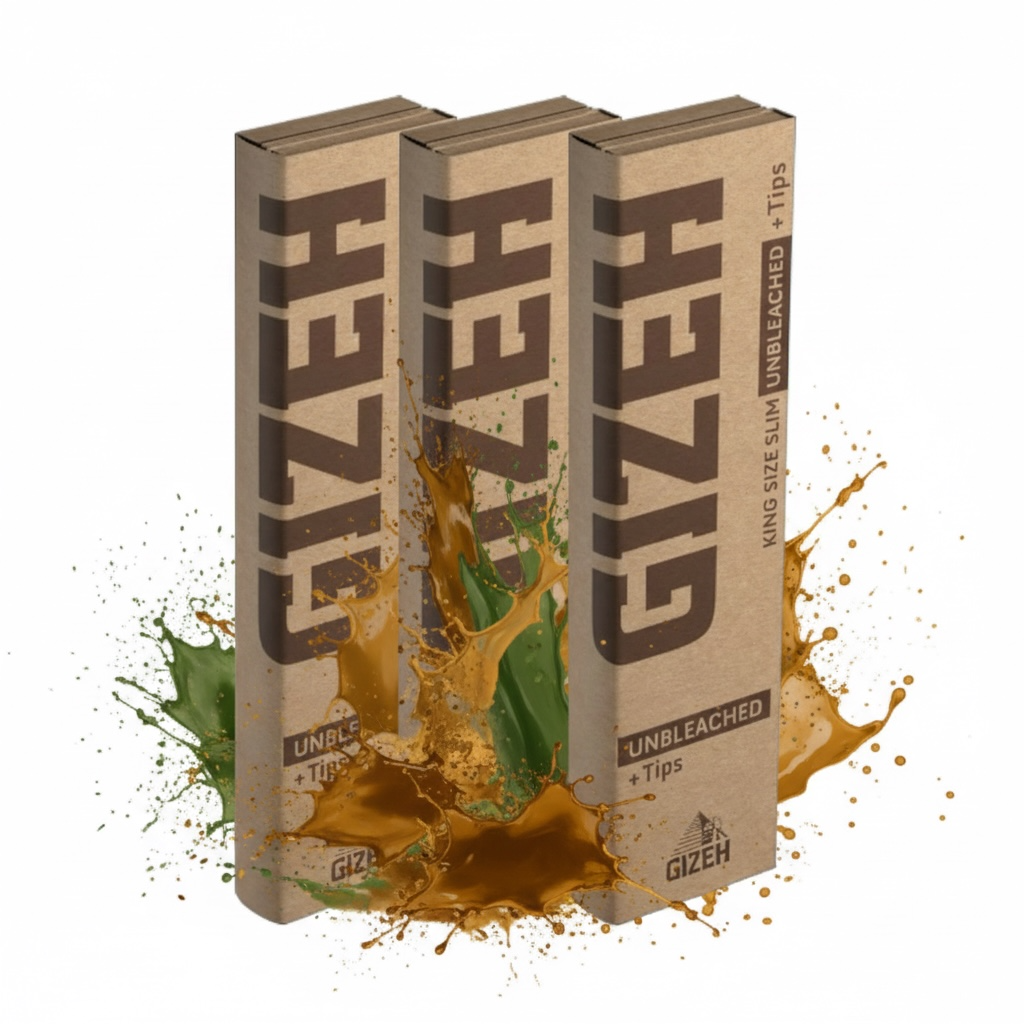 GIZEH UNBLEACHED King Size Slim + Tips | ab 3. Packungen