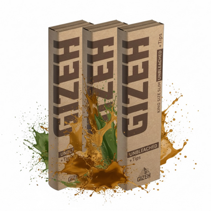 GIZEH UNBLEACHED King Size Slim + Tips | ab 3. Packungen