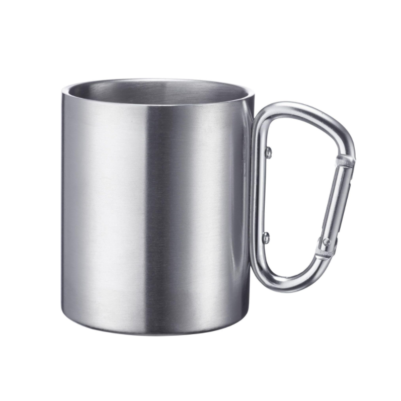 Edelstahltasse mit Karabinergriff