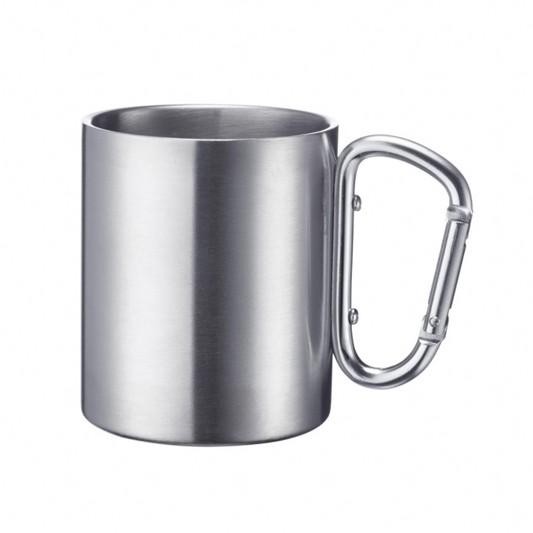 Edelstahltasse mit Karabinergriff