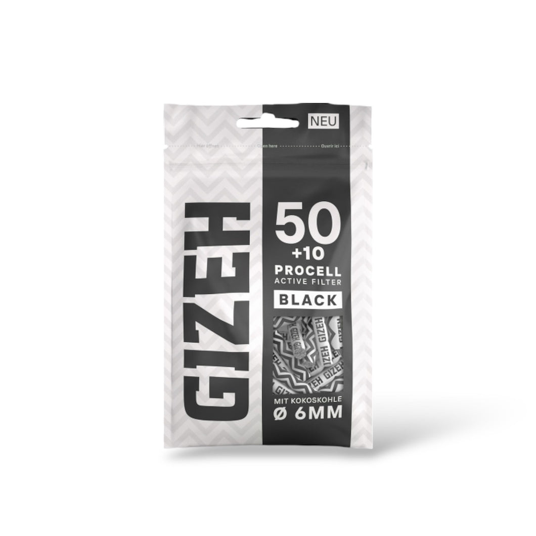 GIZEH ProCell Active Filter BLACK 6mm 50 + 10 | 1 Beutel