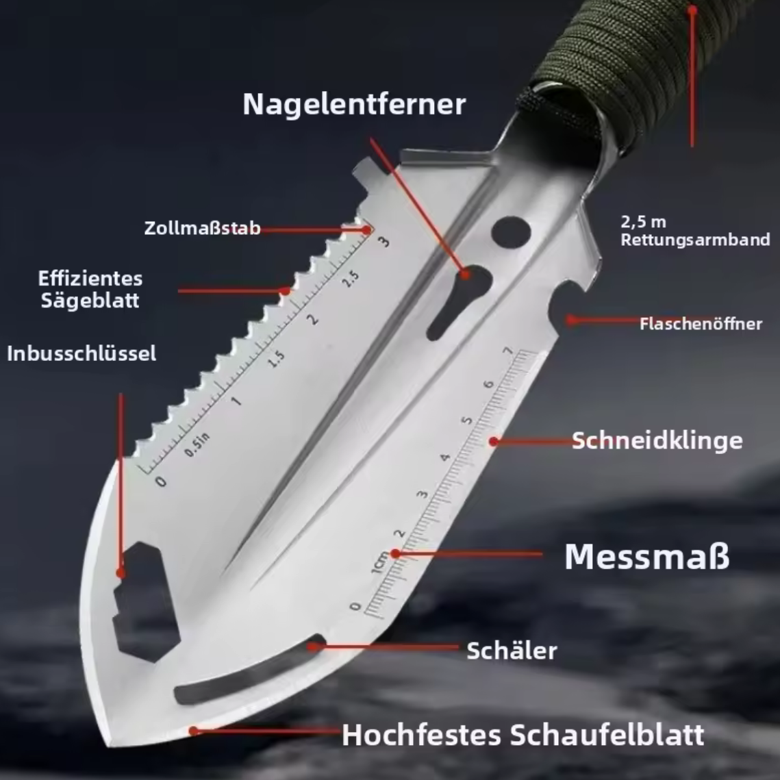 Survival & Outdoor Multifunktions-Schaufel