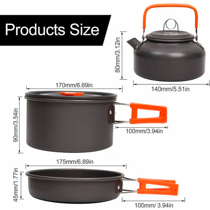 Camping 4er-Kochset 8 Teilig