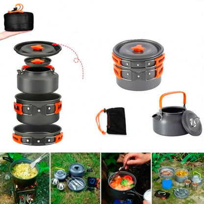 Camping 4er-Kochset 8 Teilig