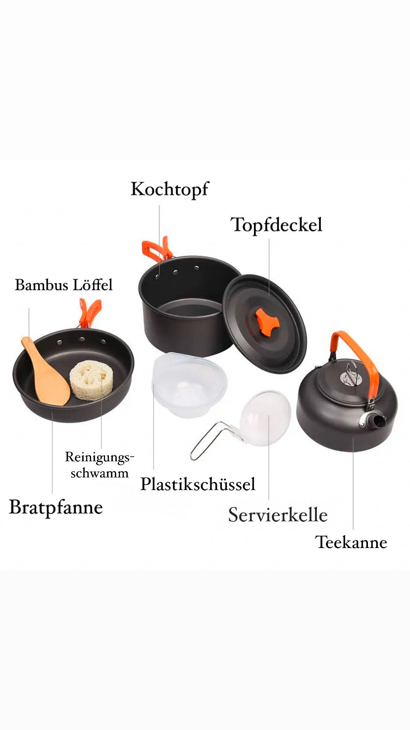 Camping 4er-Kochset 8 Teilig