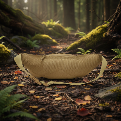 Taktische Bauchtasche Schwarz - Detailansicht Hauptfach mit Zwei-Wege-Reißverschluss